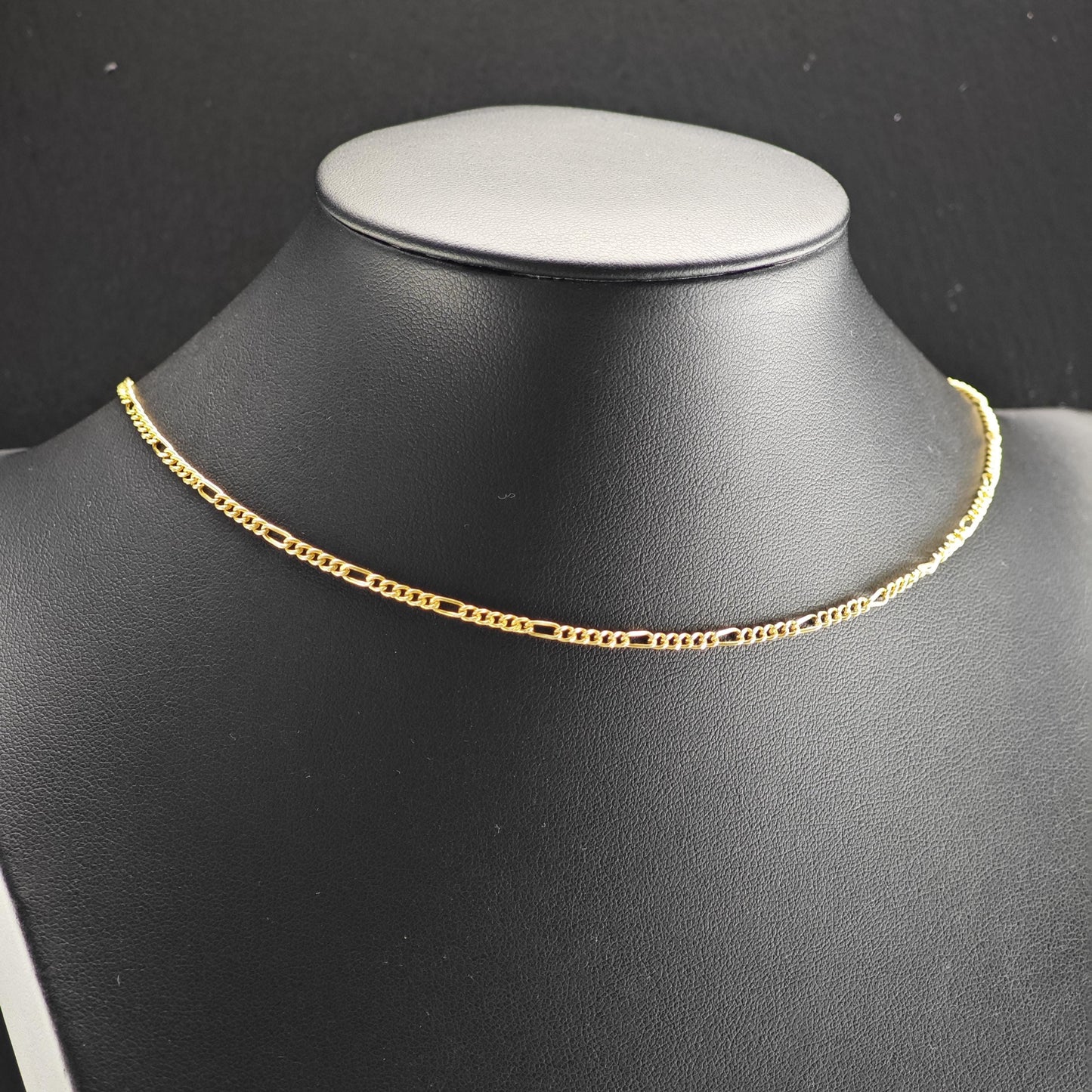 Figaro Gold Plated Chain Sterling Silver Necklace N2750