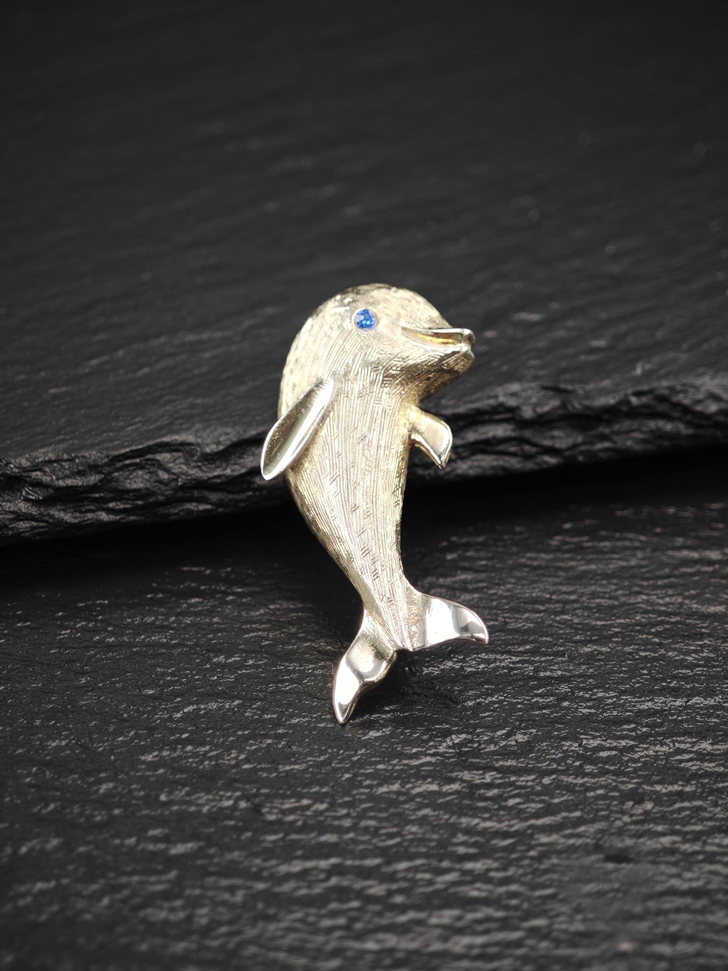 Creed Gold Dolphin Brooch Sterling Silver