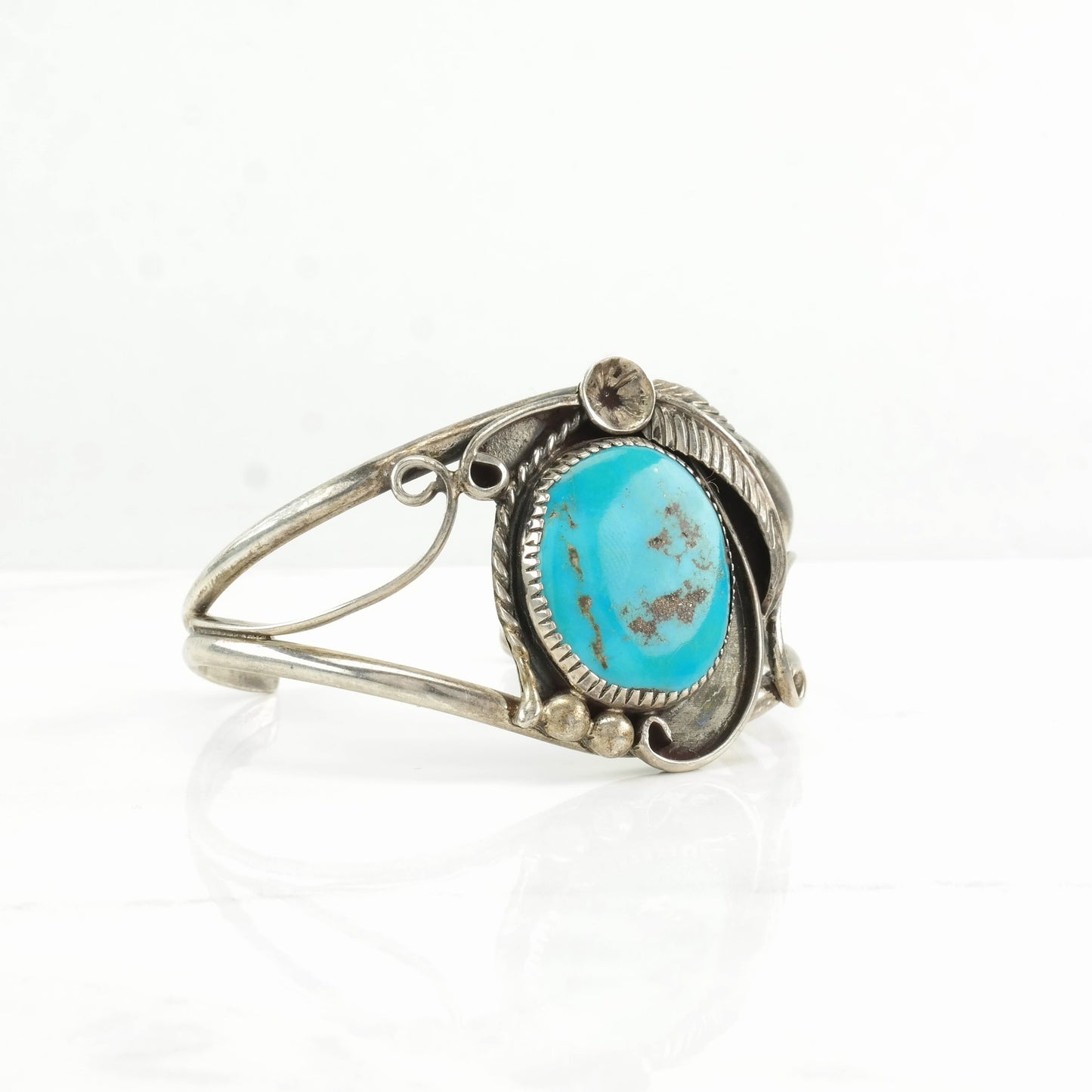 Sterling Silver Cuff Bracelet Blue Turquoise