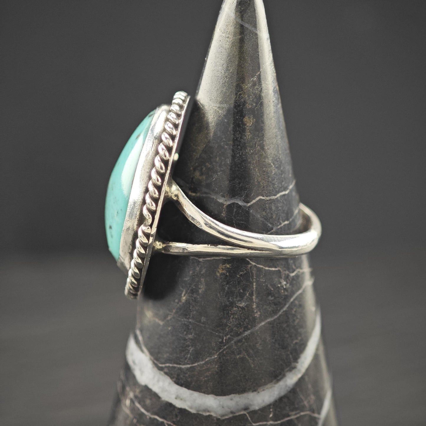 Native American Turquoise Ring Sterling Silver Size 6 1/4