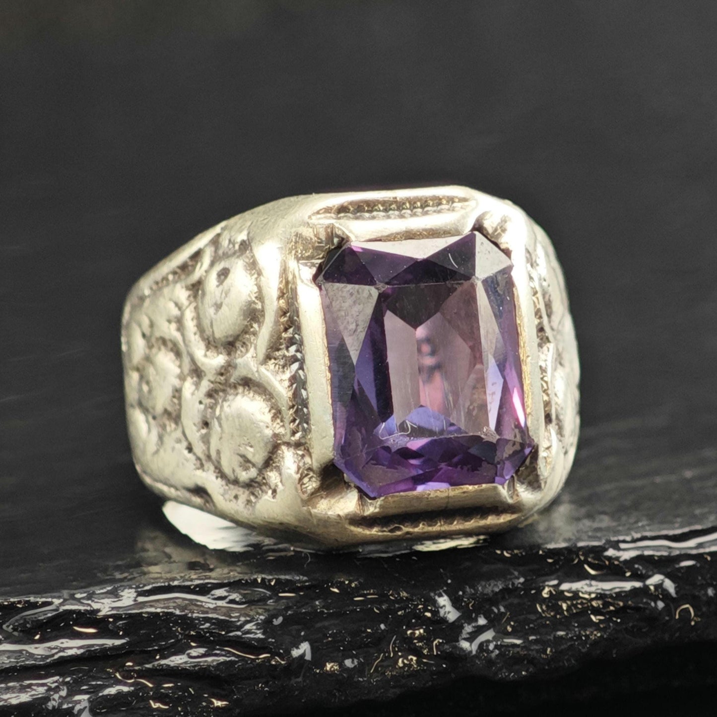 Color Change Corundum Sterling Silver Ring Sz 8 1/2 R6588