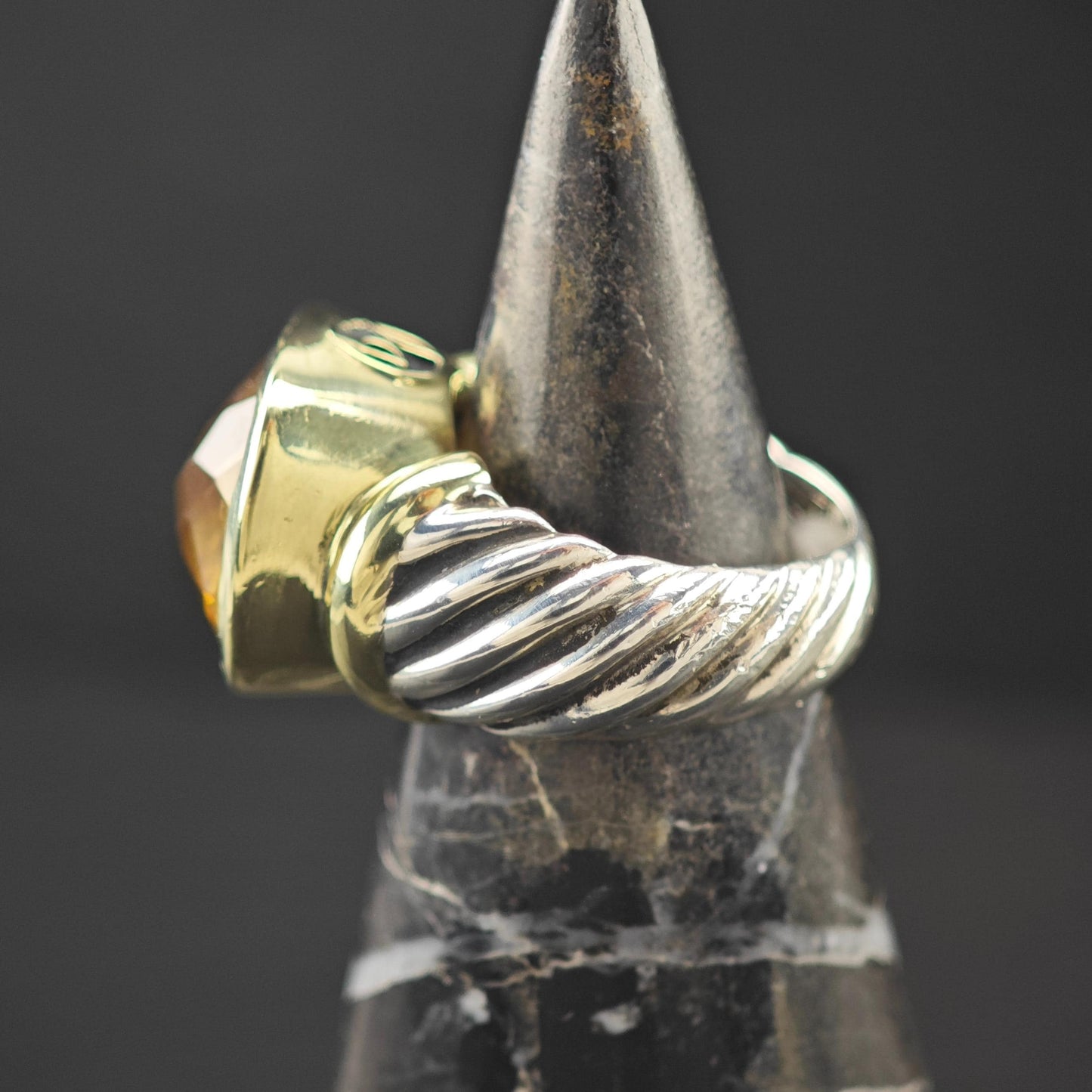 David Yurman Citrine Noblesse Ring, 14k Gold Accent, Sterling Silver