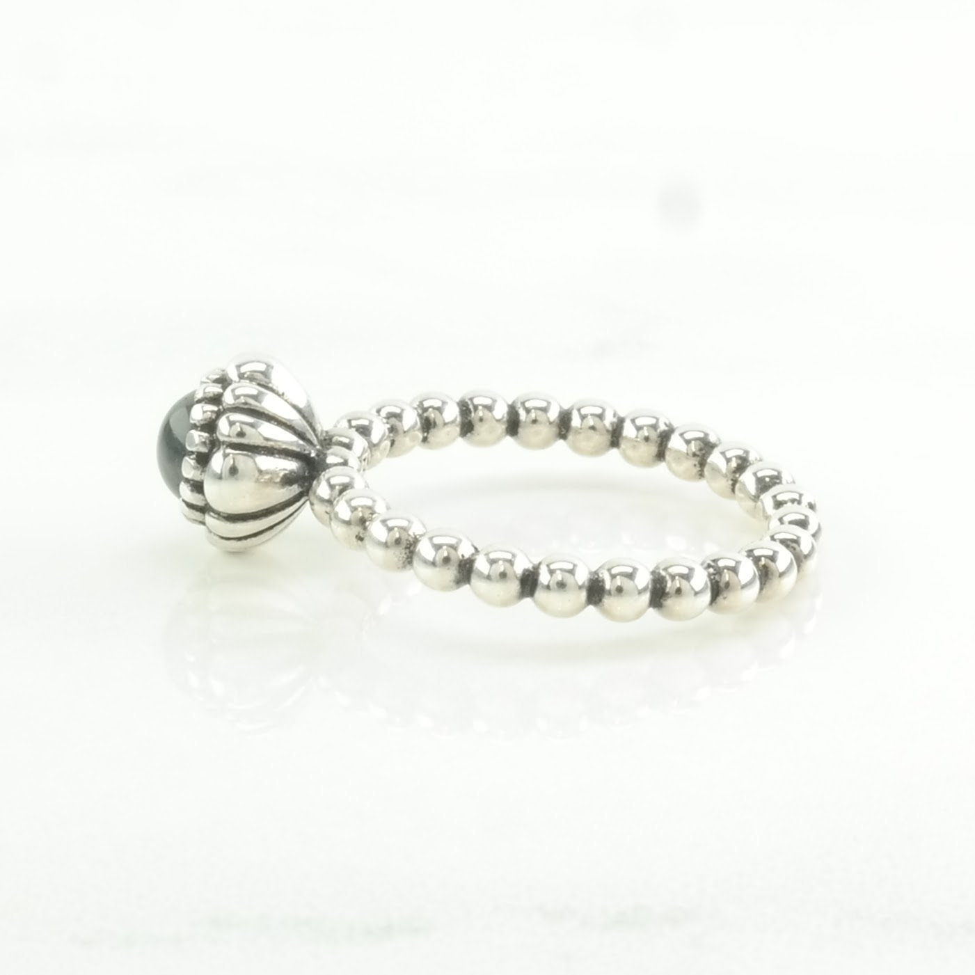 Pandora Silver Ring Quartz Stackable Sterling Size 5 1/4