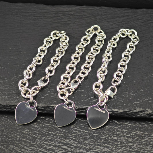 Choice of Tiffany Curb Link Tag Bracelets, Sterling Silver