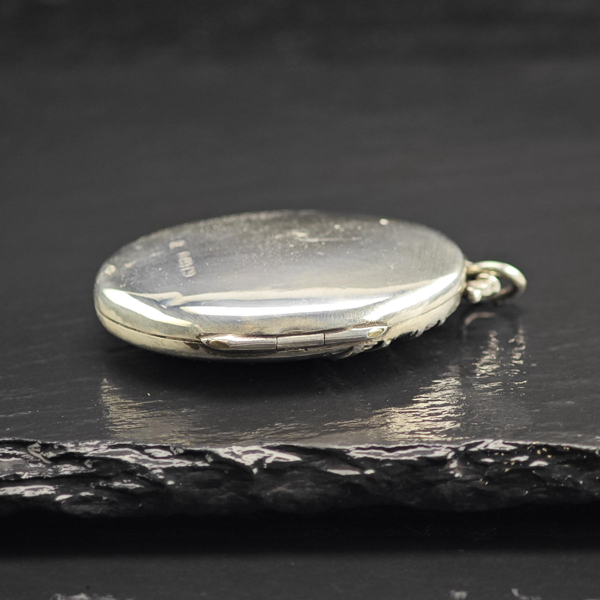 1882 England Repousse Locket Sterling Silver Pendant P3091