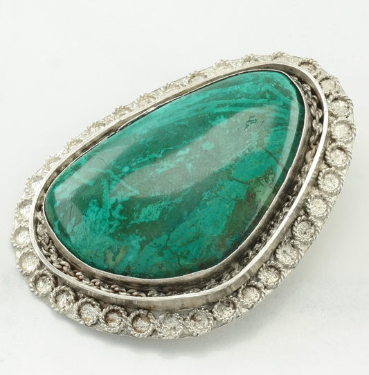 Eilat Stone Brooch Pendant Sterling Silver