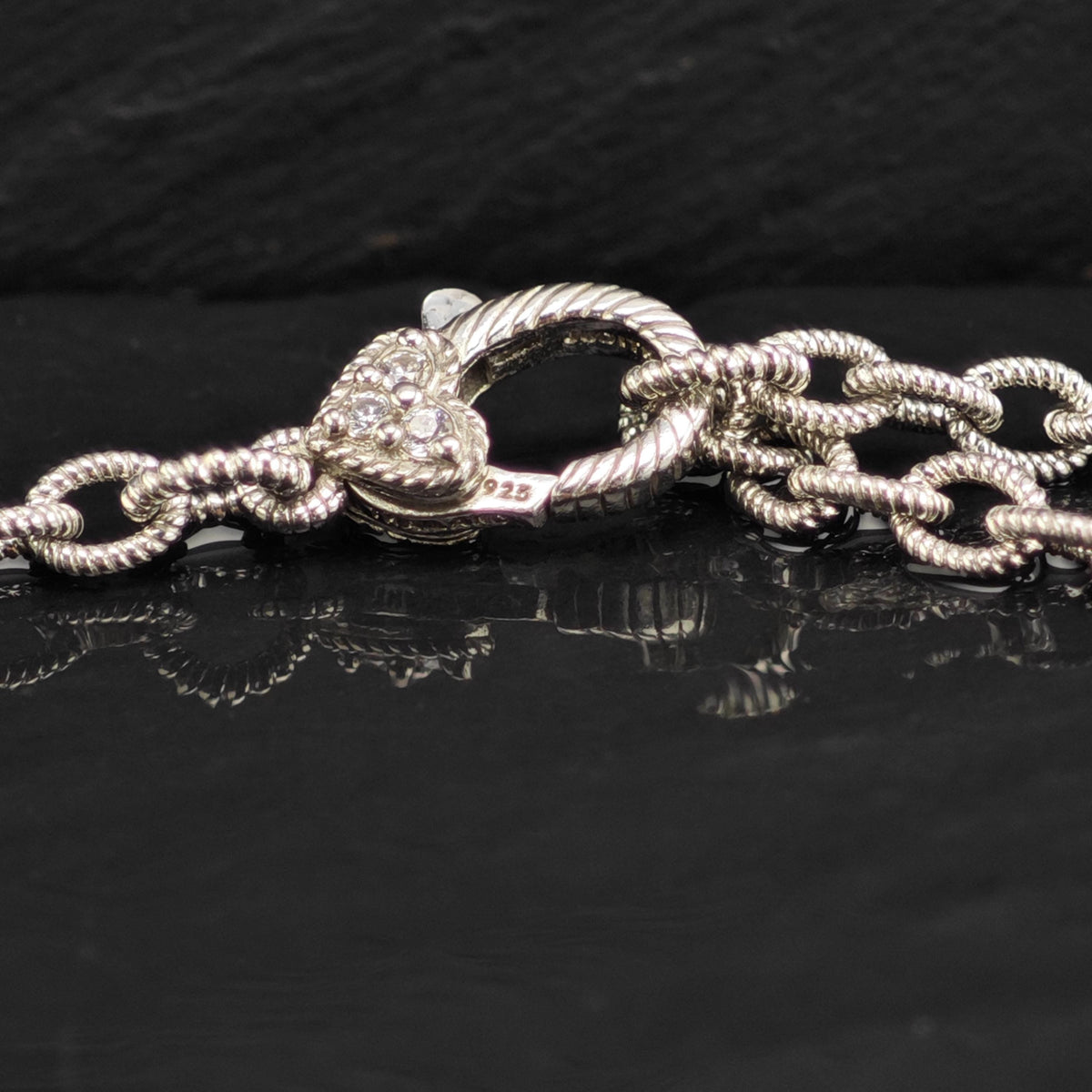 Vintage Judith Ripka CZ Sterling Silver Necklace N2801