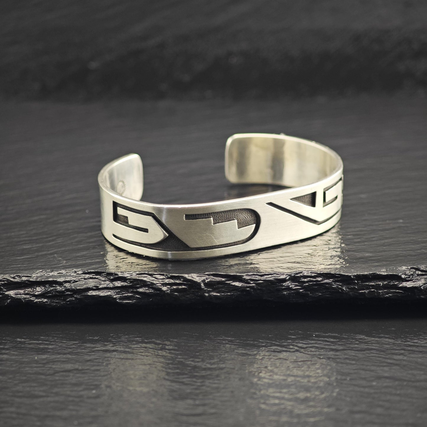 Vintage Hopi, Overlay Sterling Silver Cuff Sz 6 1/4" BR3117