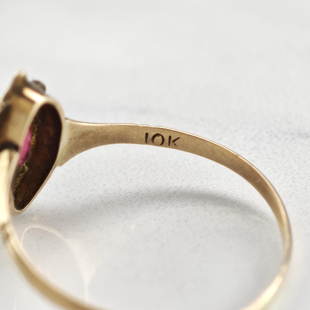 Victorian Paste 8K Yellow Gold Ring Sz 7 R6781