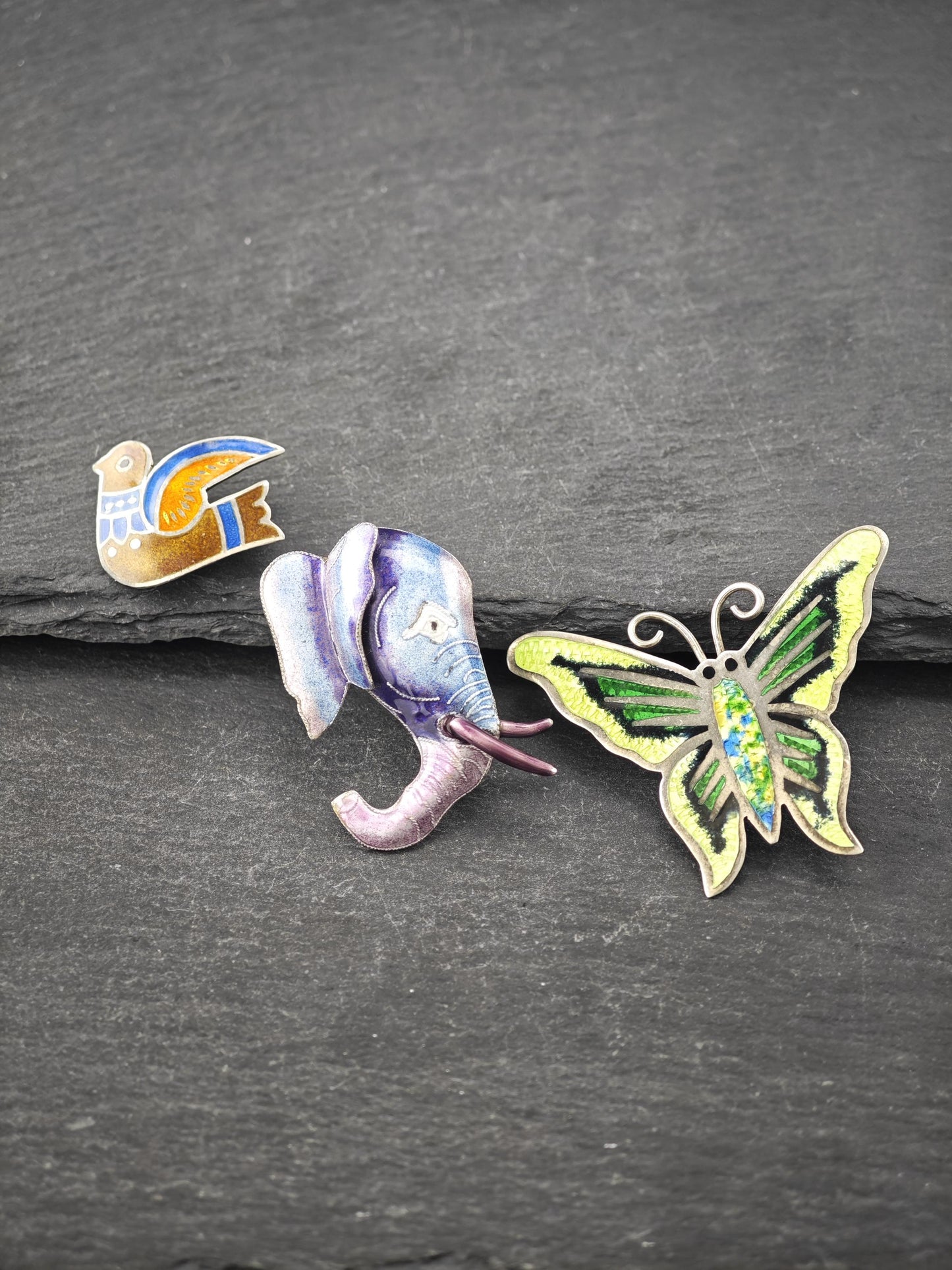 Choice of Enamel, Animal Brooches Sterling Silver