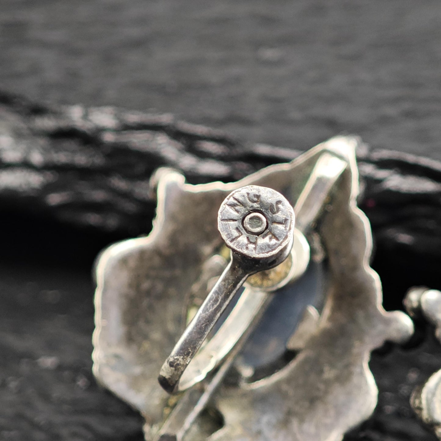 Art Nouveau Moonstone Screw Back Sterling Silver Earrings ER3199