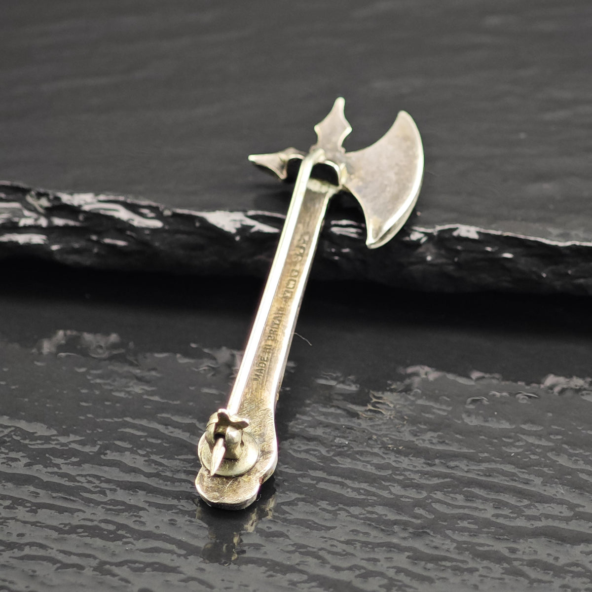 Scottish Agate Axe Sterling Silver Brooch B2237