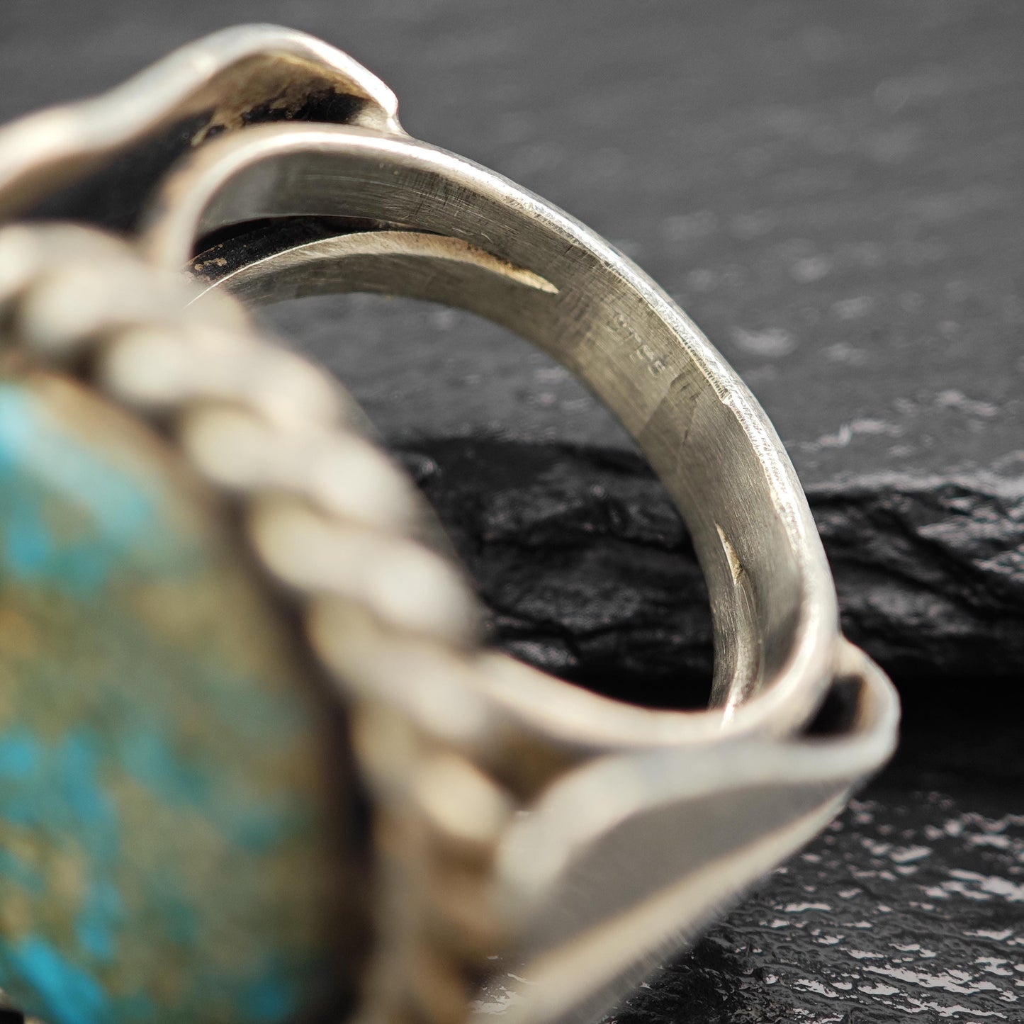 Lg Spiderweb Turquoise Ring Native Sterling Silver Jewelry R5793