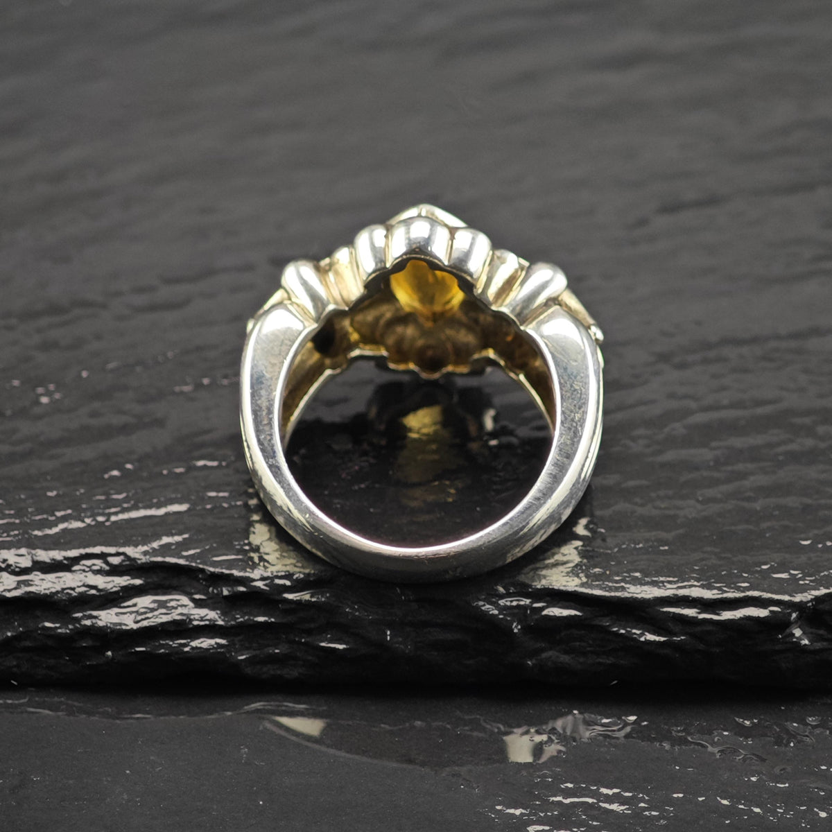Citrine Garnet Sterling Silver Ring Sz 9 R6875