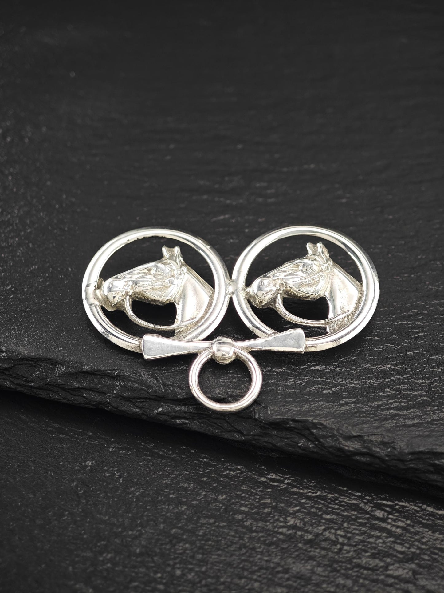 Vintage Equestrian, Horses Brooch Sterling Silver