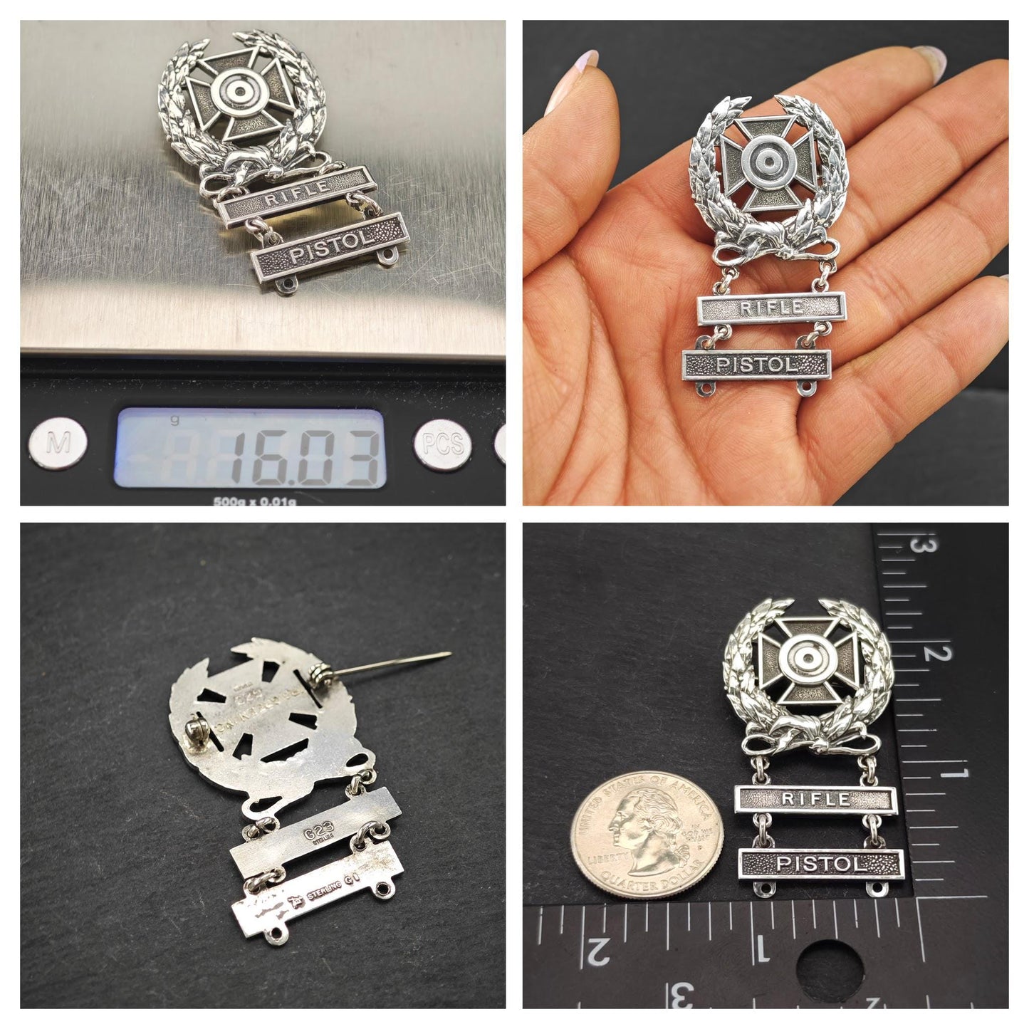 Choice of Vintage WWII Brooches Sterling Silver