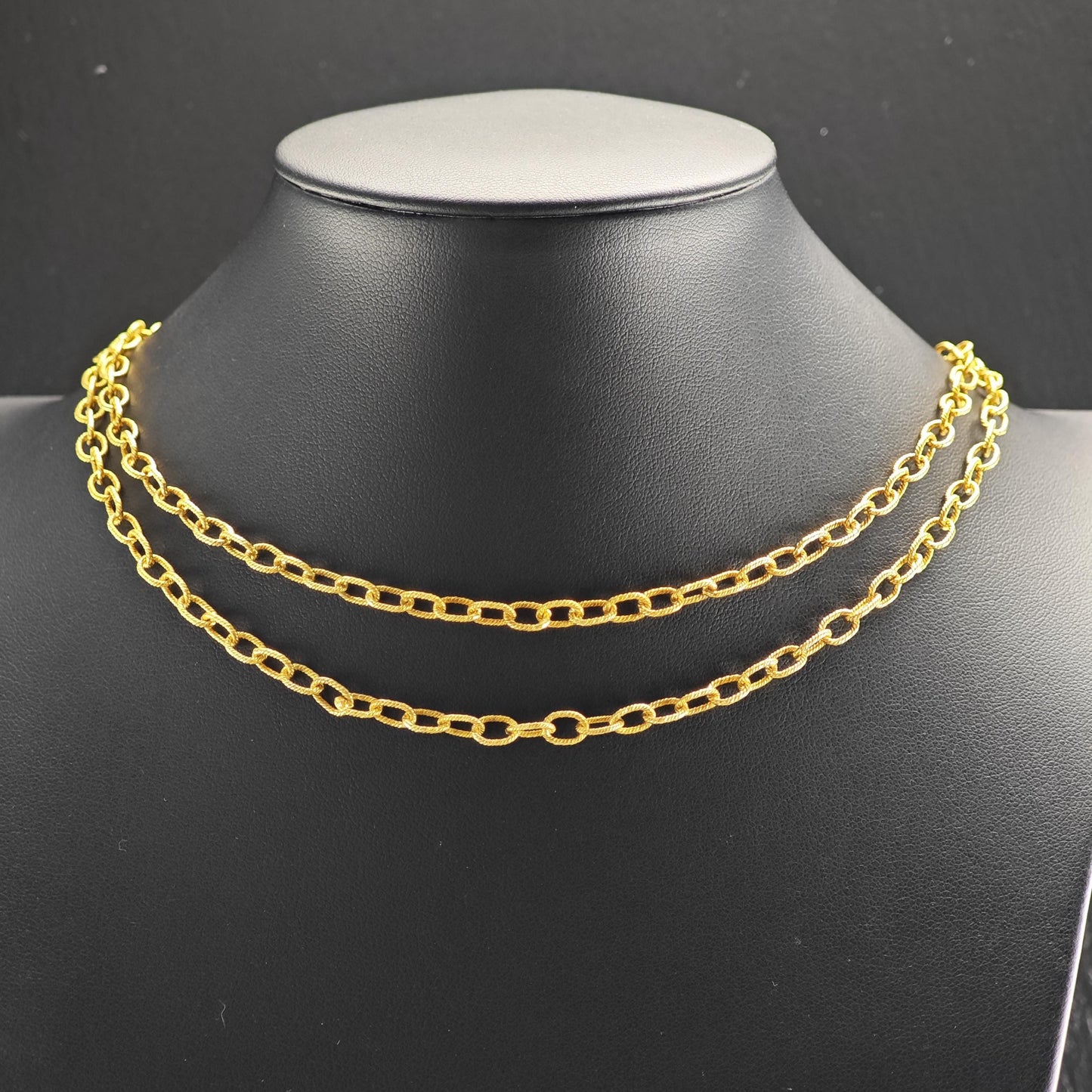 Gold Plated Oval Chain Sterling Silver Necklace N2755