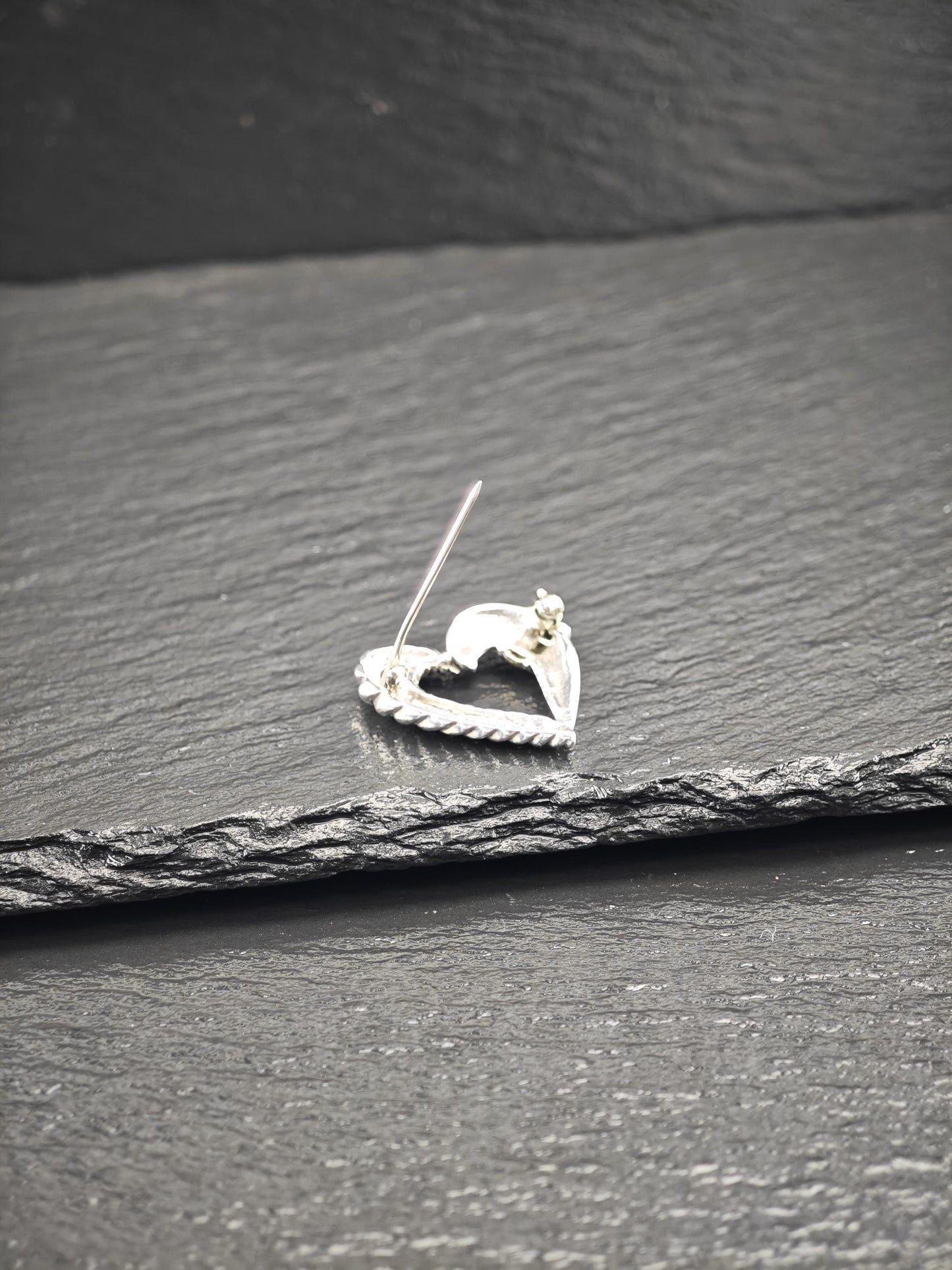 David Yurman 14k Gold Accent, Heart Brooch Sterling Silver