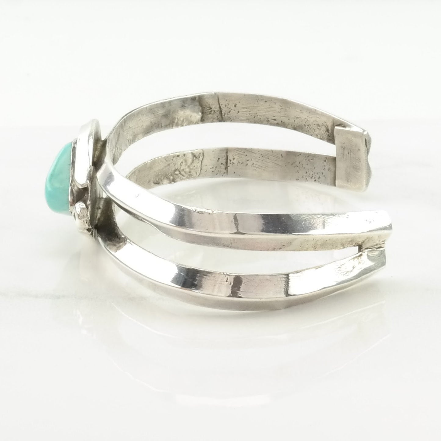 Southwest Sterling Silver Cuff Bracelet Blue Turquoise