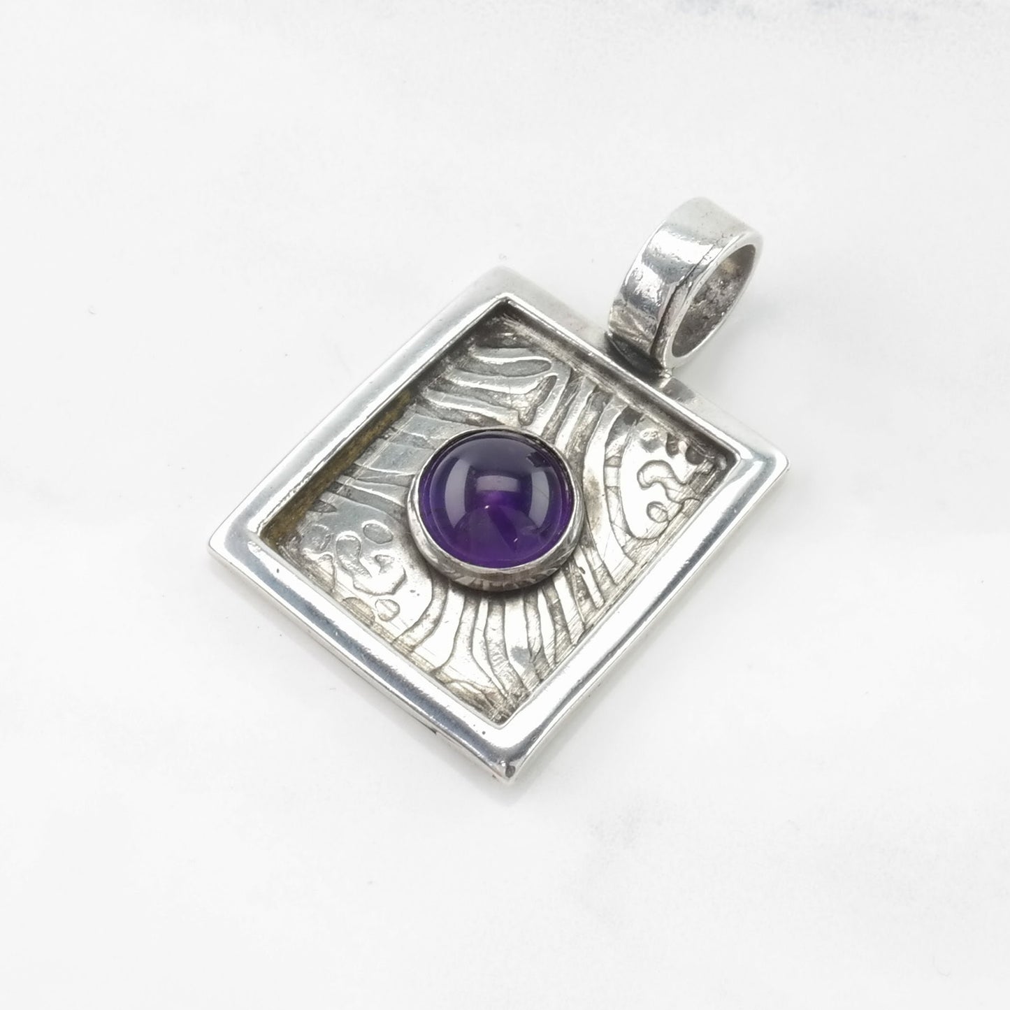 Vintage Purple Amethyst Sterling Silver Pendant