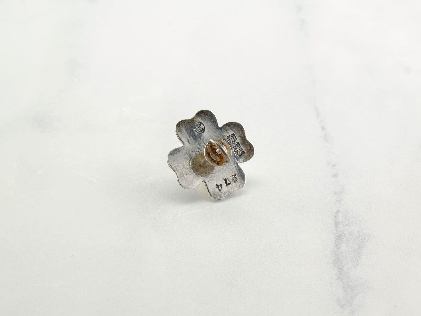 Sterling Silver Clover Pin Fir. Munksgaard PIN001