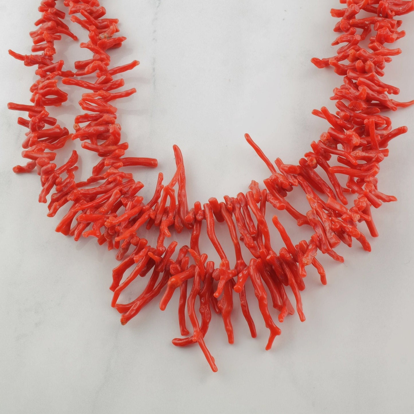 Native American Coral Necklace Sterling Silver