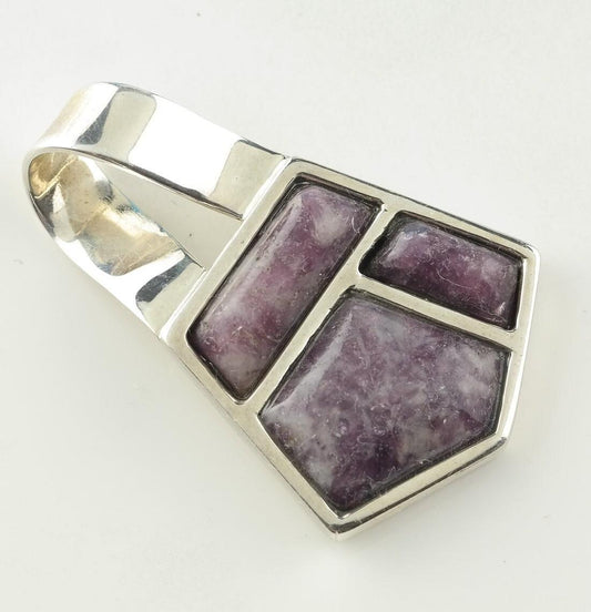 Purple Gemstone Inlay Sterling Silver Pendant
