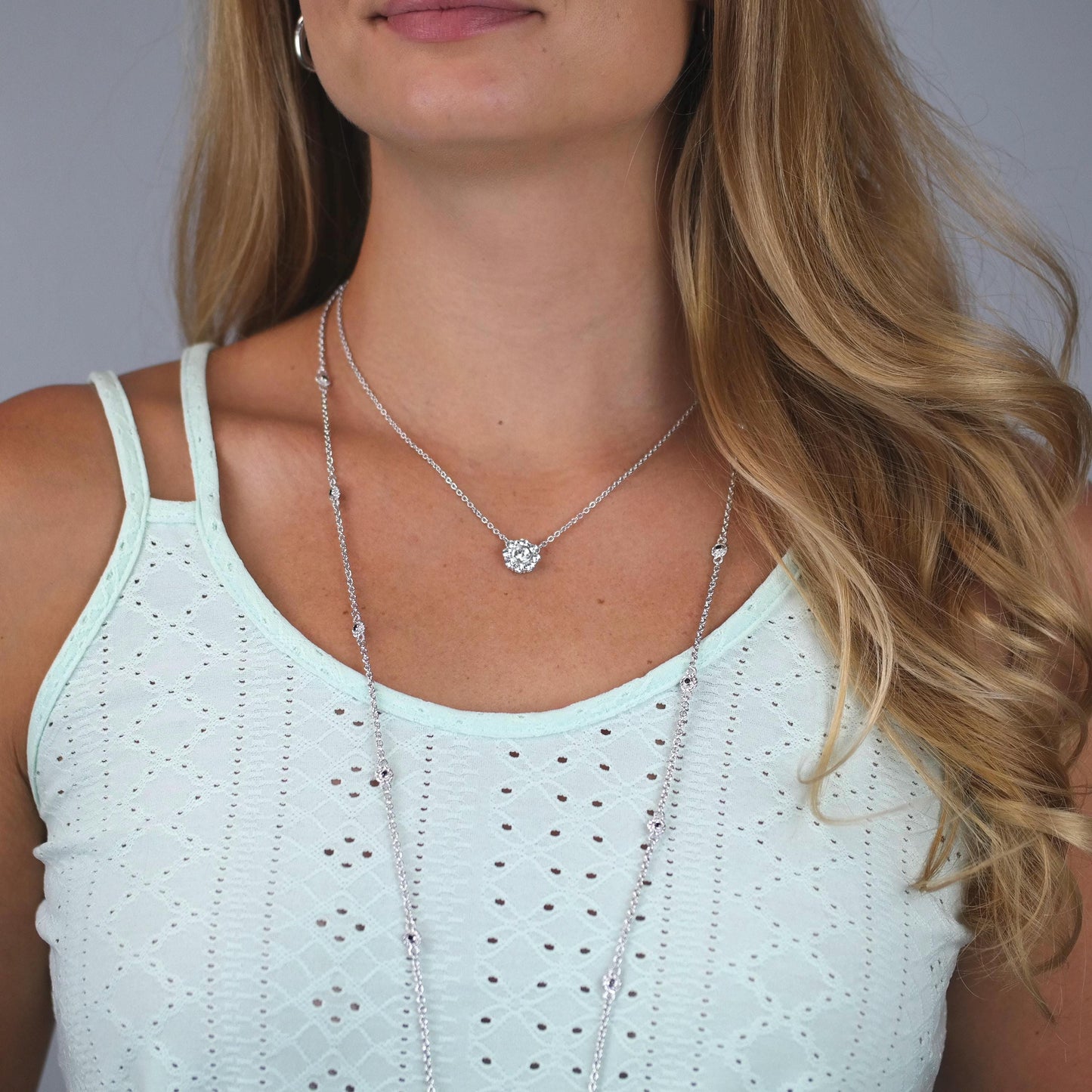 Judith Ripka DQCZ, Floral Necklace Sterling Silver N2525