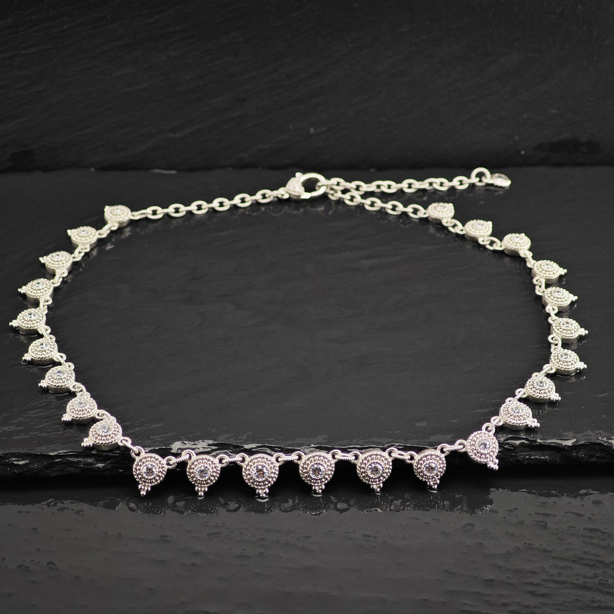 Vintage Judith Ripka CZ Sterling Silver Necklace N2801