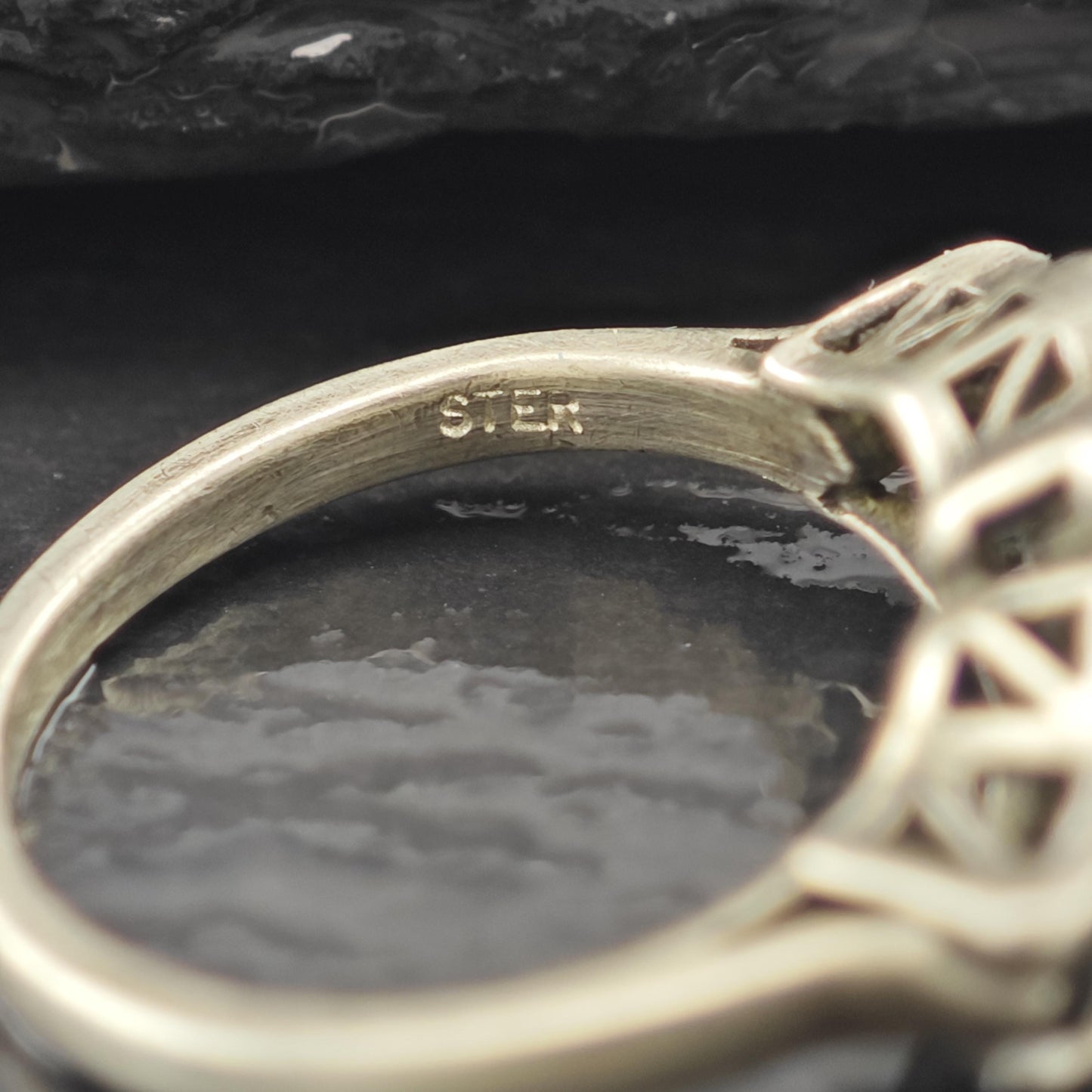 Antique Victorian Emerald Ruby Natural Pearl Ring Sterling Silver Size 6 3/4