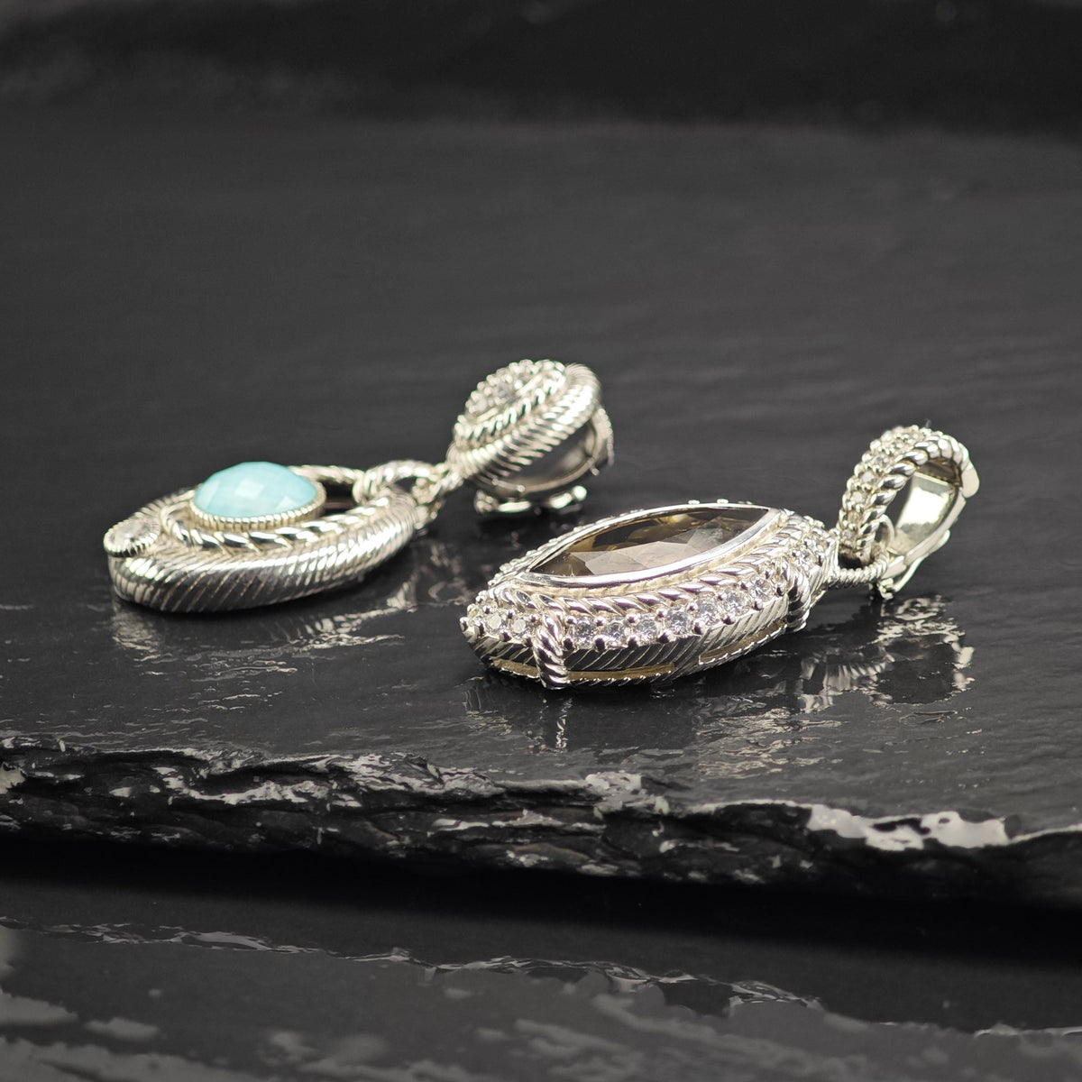 Choice of Judith Ripka Citrine or Doublet Sterling Silver Pendants P3120