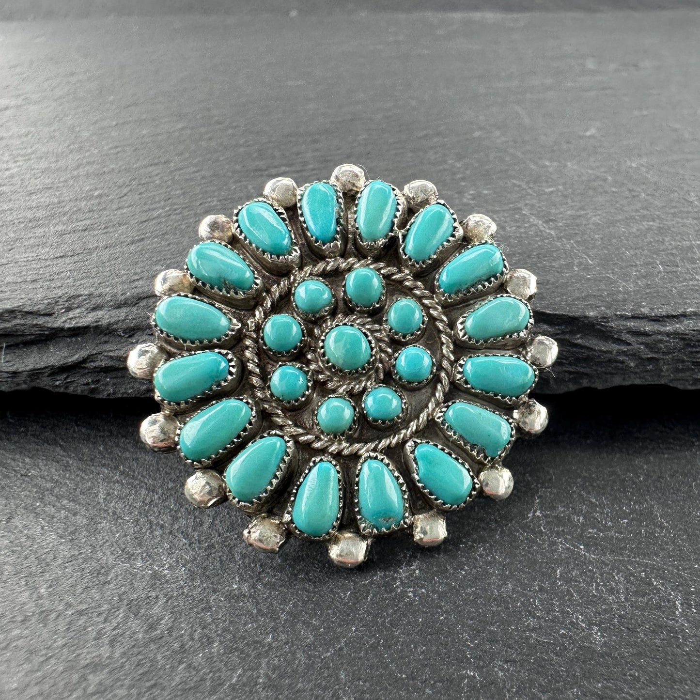 Choice of Native American, Zuni Cluster Brooch/Pendant Sterling Silver