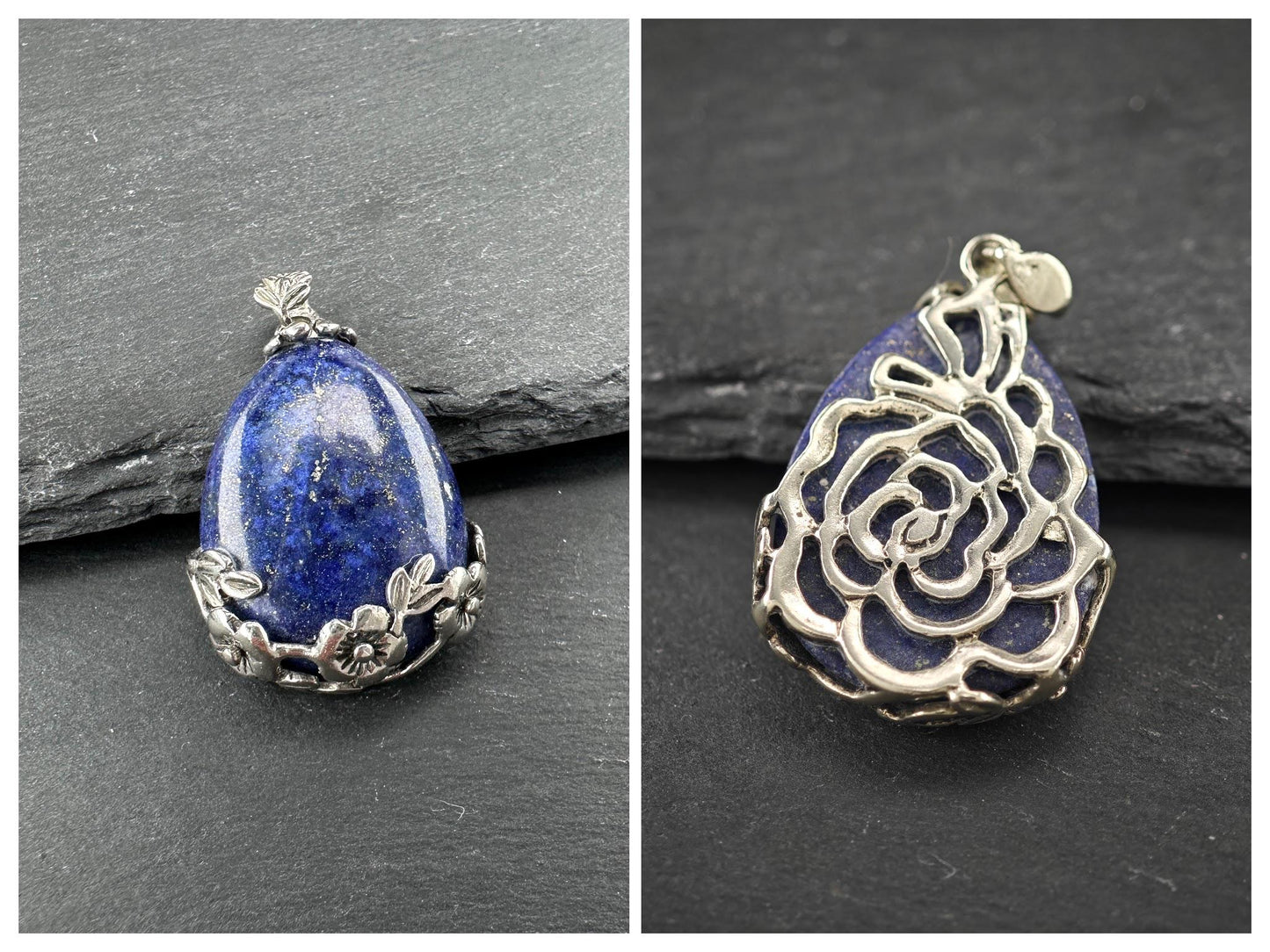 Choice of Vintage Blue Gemstone Pendants Sterling Silver
