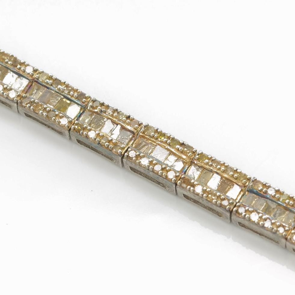 3.5ctw Yellow Brown Diamond Bracelet Sterling Silver Tennis