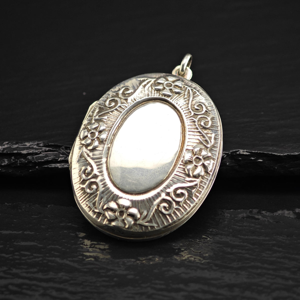 Art Nouveau Style Sterling Silver Locket Pendant P3093