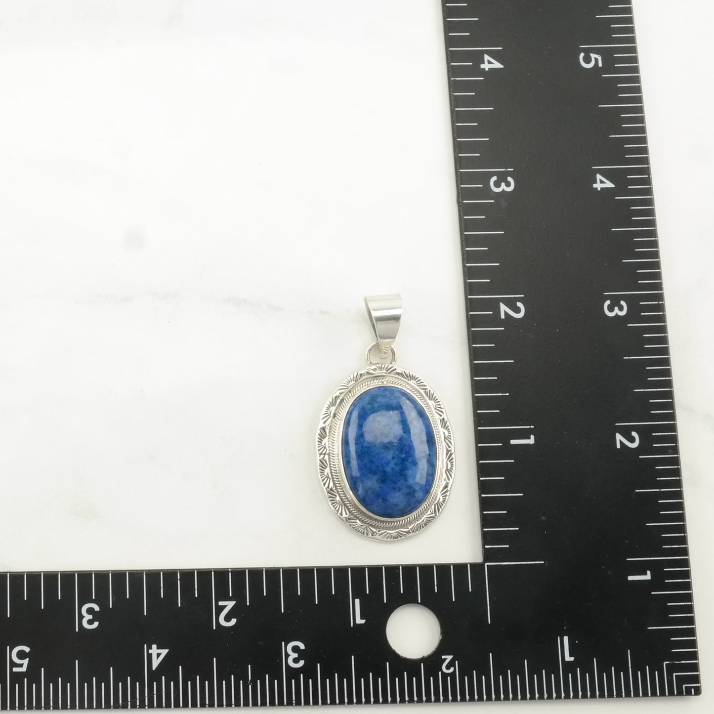 Native American Sodalite Sterling Silver Pendant