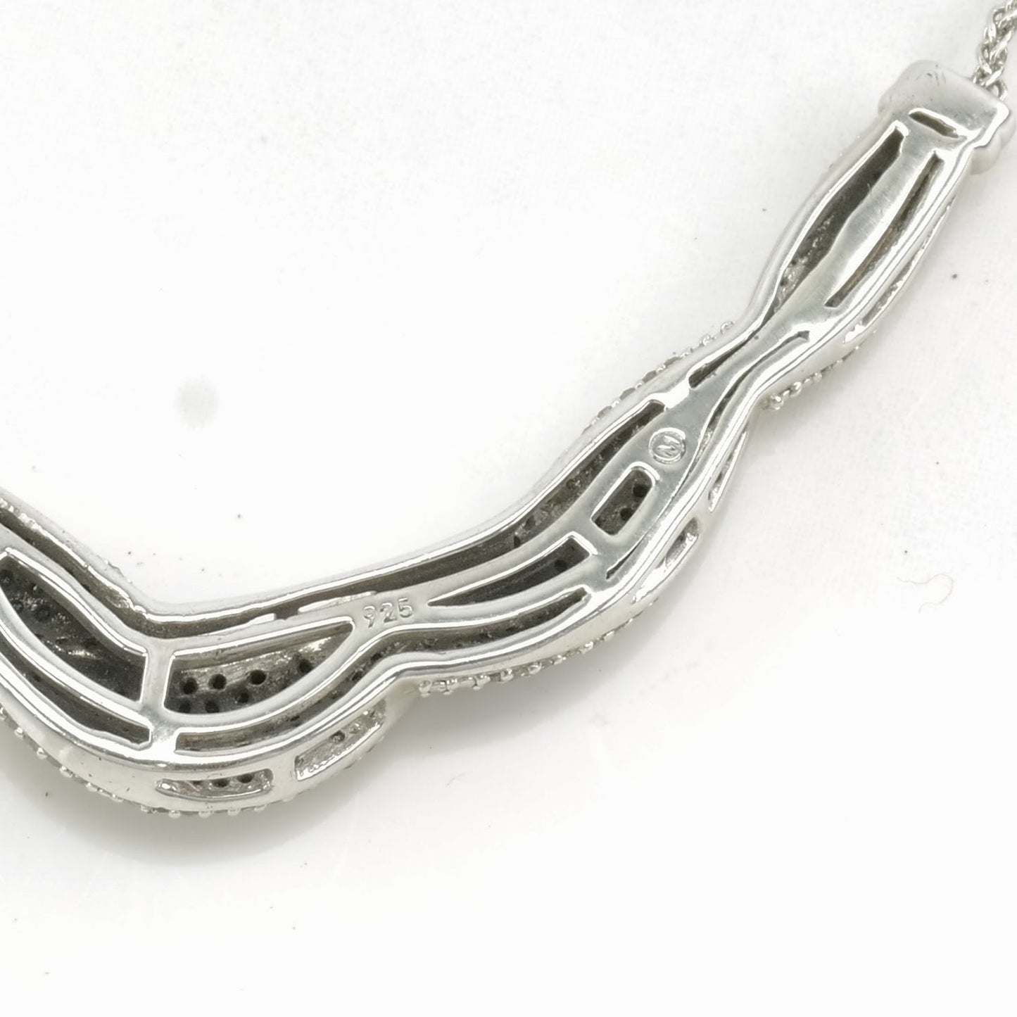 Sterling Silver Blue & White Diamond Twisted Necklace