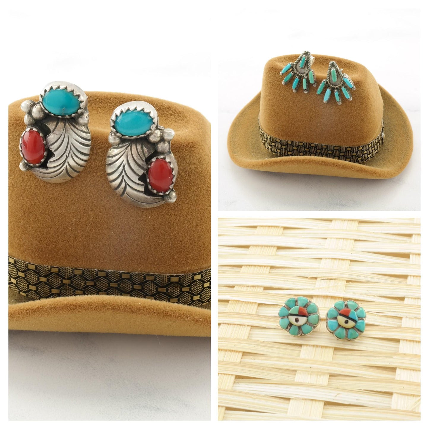 Choice of Vintage Native American Sterling Silver Stud Earrings