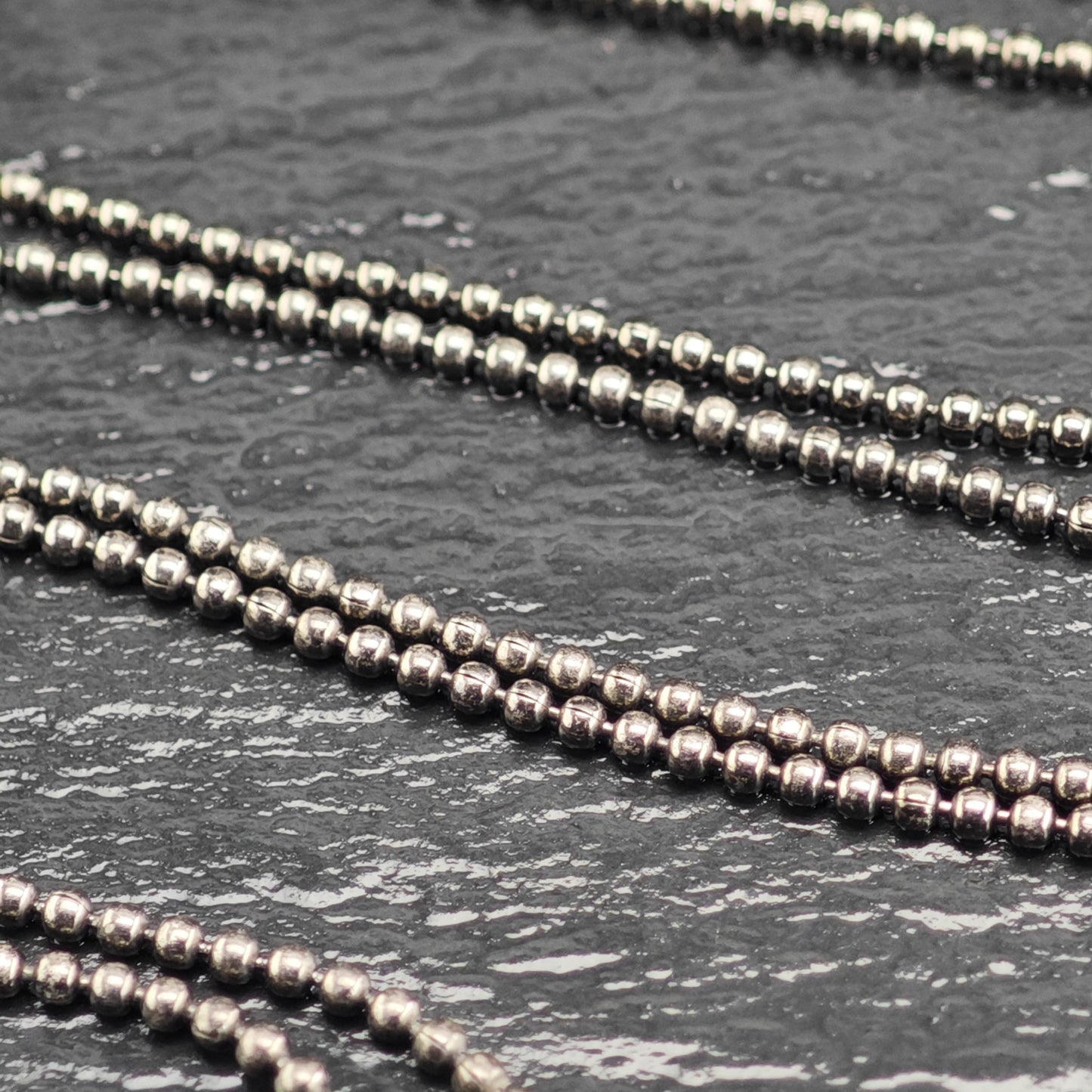 Black Oxidized Ball Chain Sterling Silver Necklace N2765