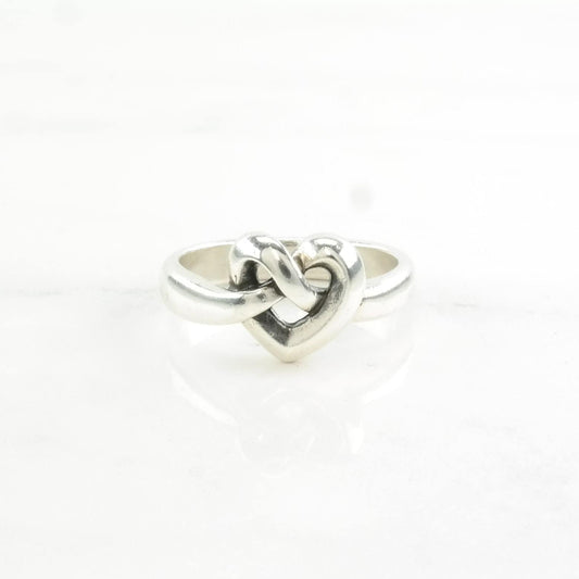 James Avery Silver Ring Heart Knot Sterling Size 7 1/2