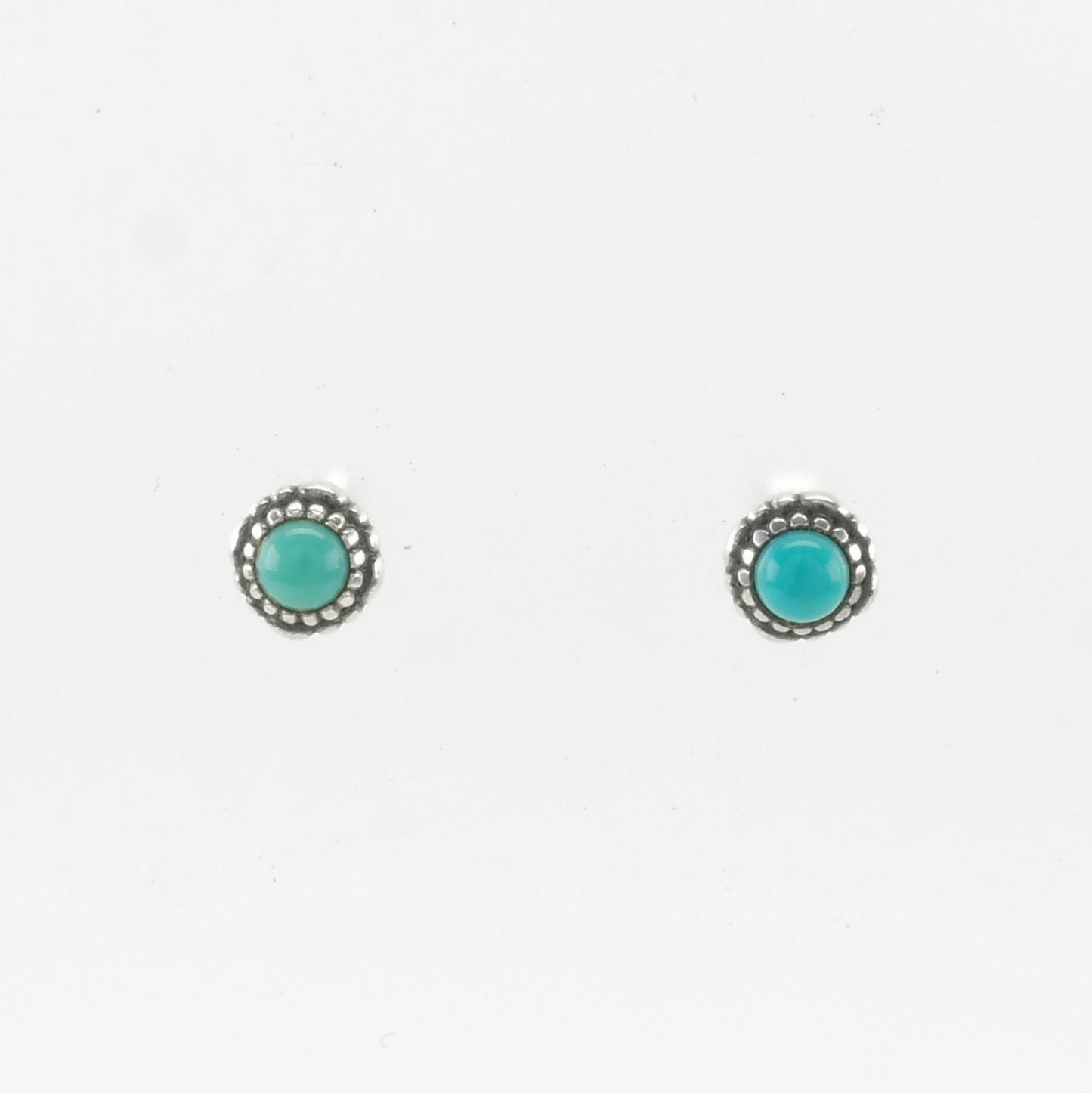 Vintage Sterling Silver Stud Earrings Pandora Blue Turquoise