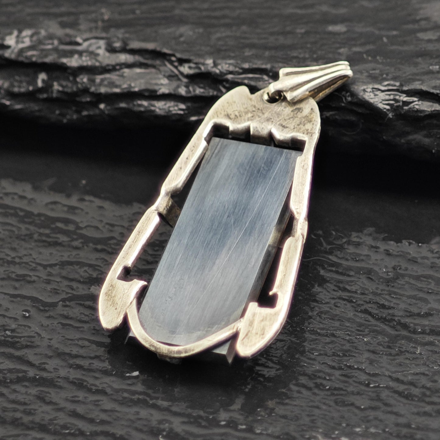 Art Deco Hematite Pendant Sterling Silver P3071