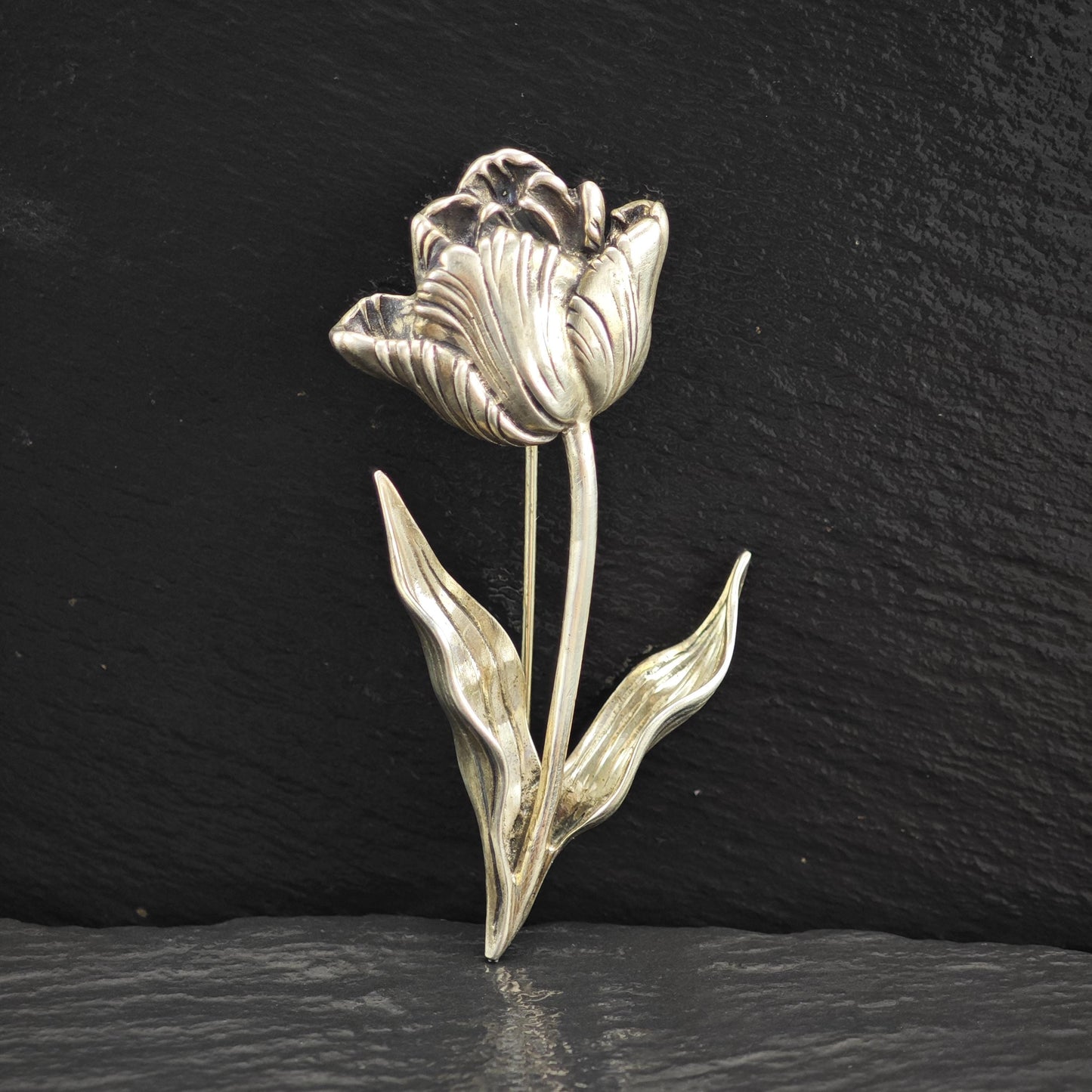 Floral Sterling Silver Brooch Pendant - Elegant MFA Design