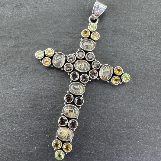 Vintage Nicky Butler Sterling Silver Cross Pendant