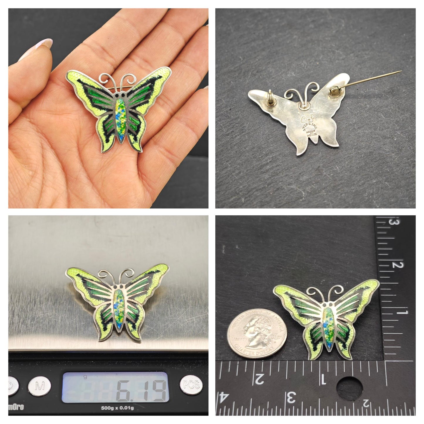 Choice of Enamel, Animal Brooches Sterling Silver