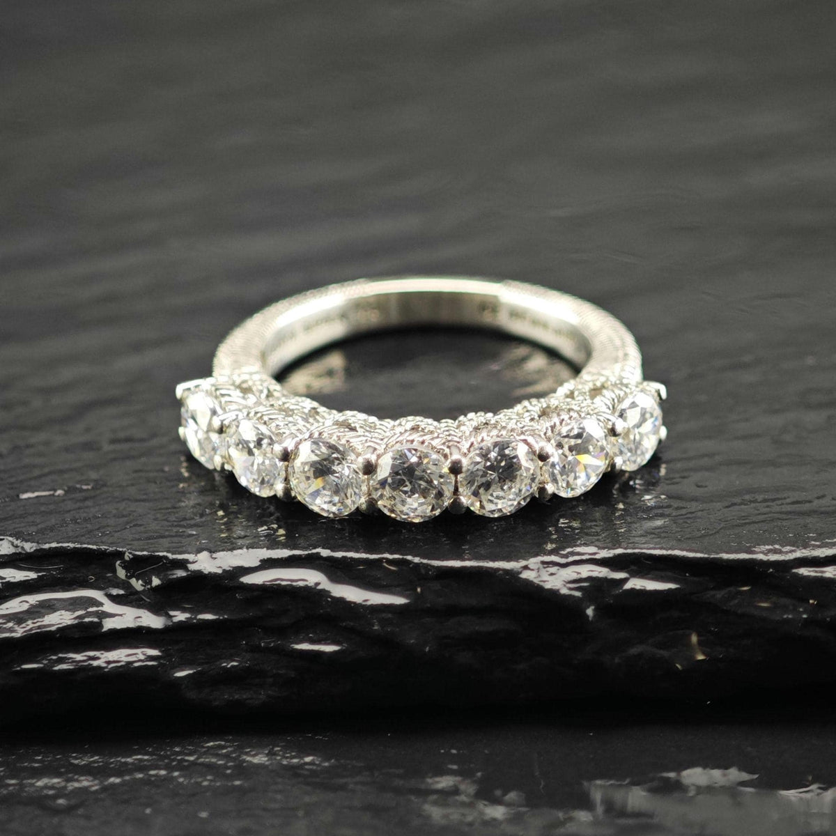 Vintage Judith Ripka CZ Band Sterling Silver Ring Sz 6 R6822
