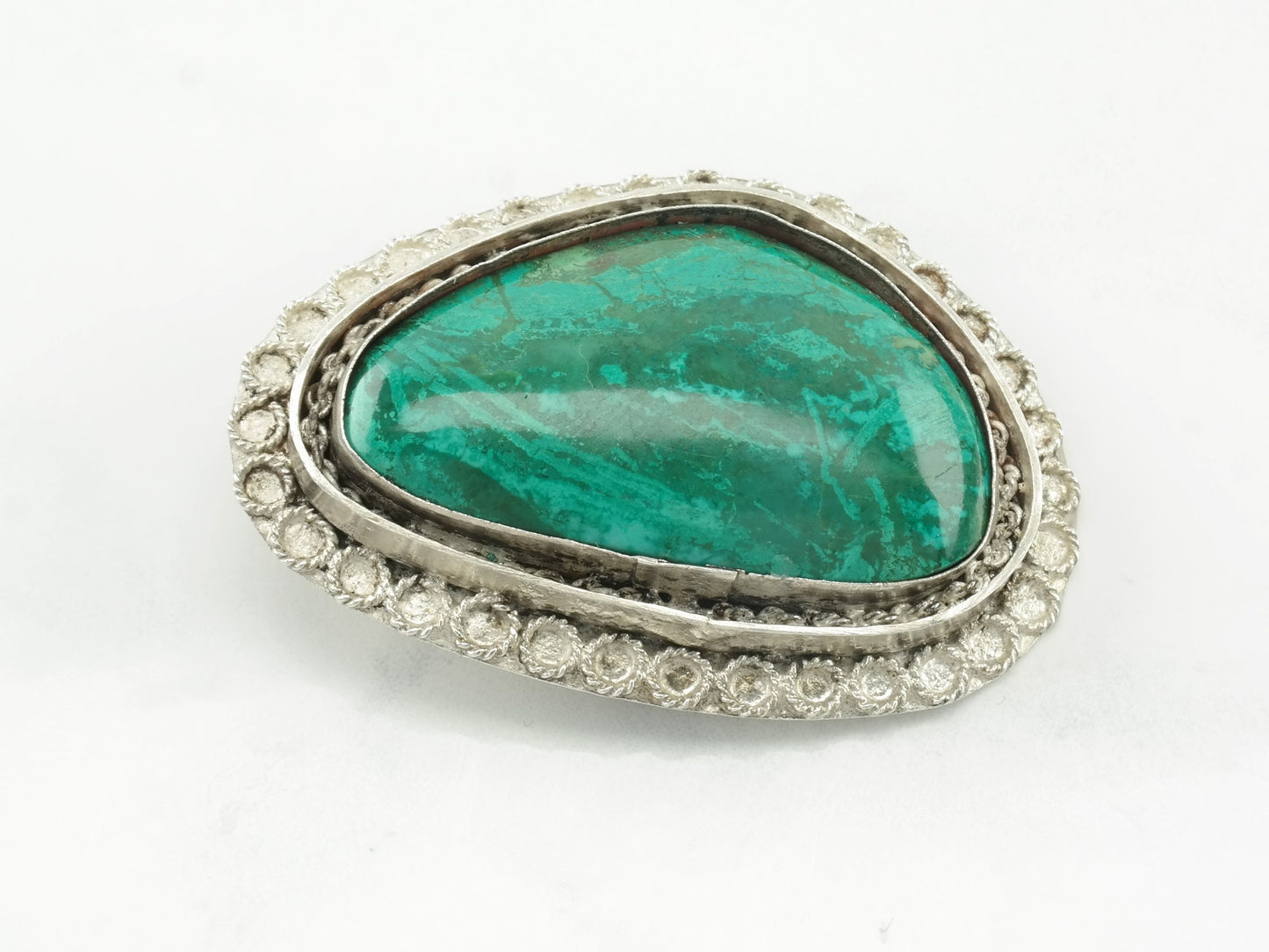 Eilat Stone Brooch Pendant Sterling Silver