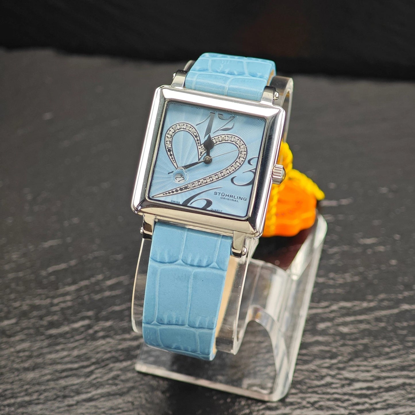 NWT Stuhrling Swiss Quartz Blue Watch Stainless Steel 5"-7" BR2944