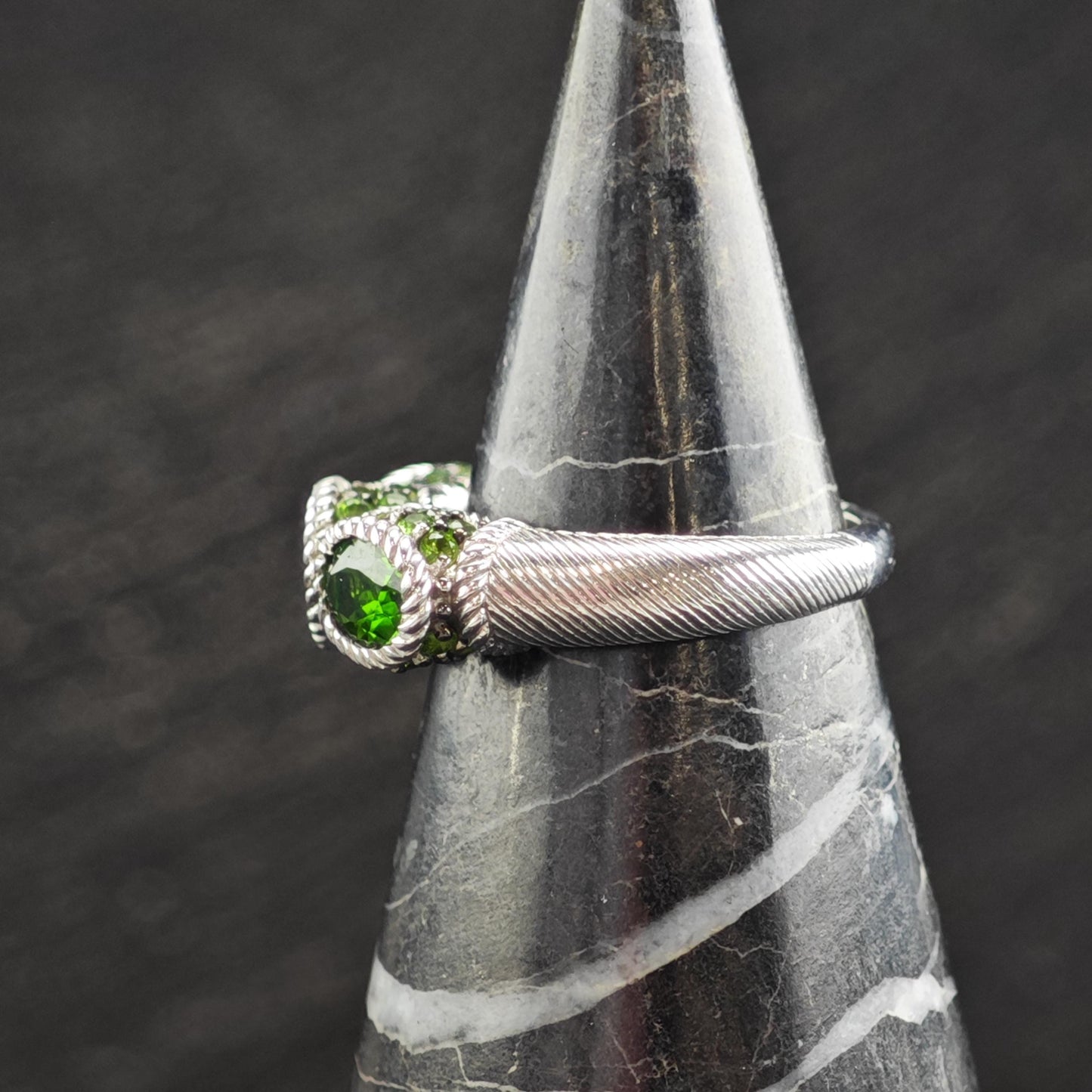 Vintage Judith Ripka Diopside Sterling Silver Ring Sz 6 R6582