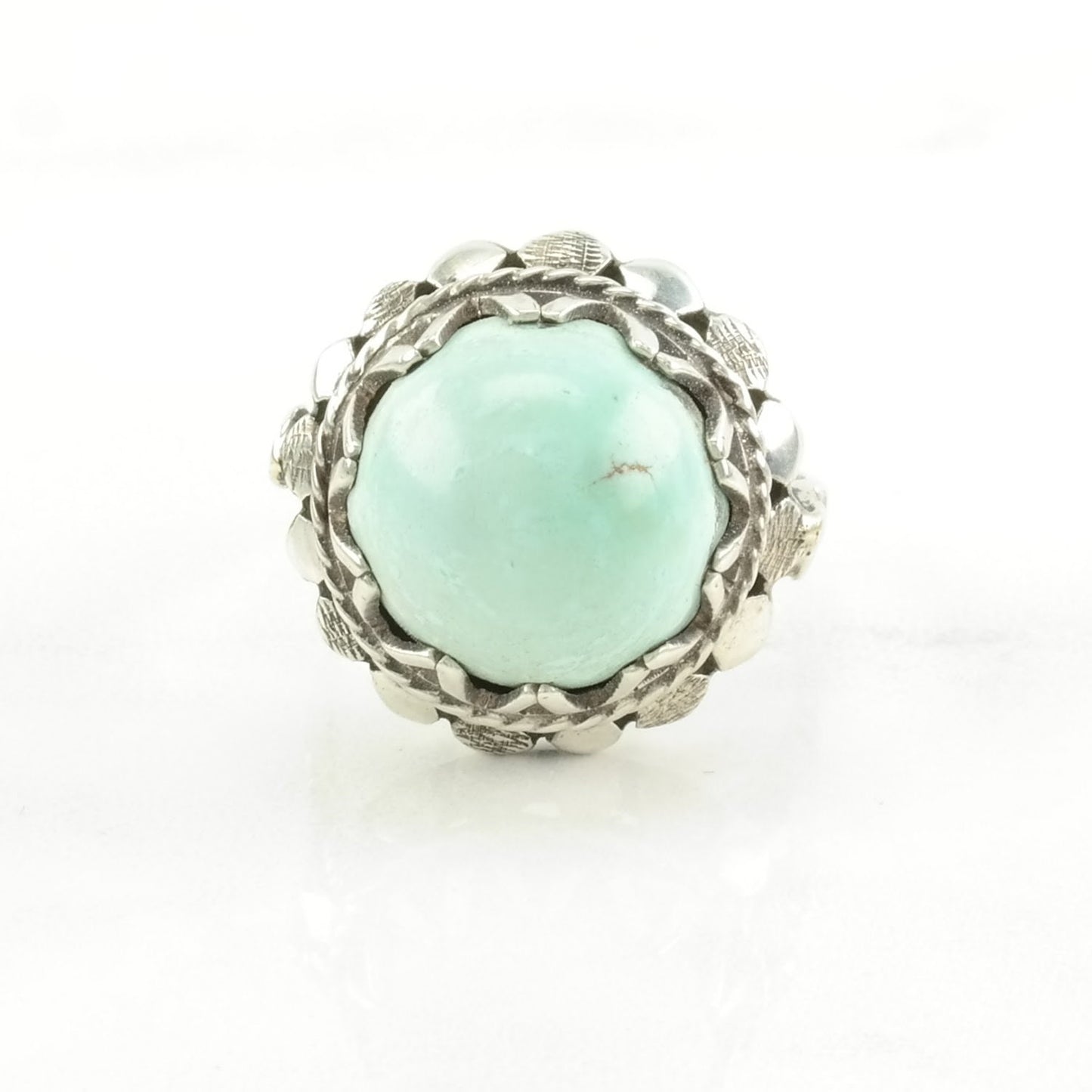 Sterling Silver Ring Turquoise Like Dry Creek Color Light Blue Size 8